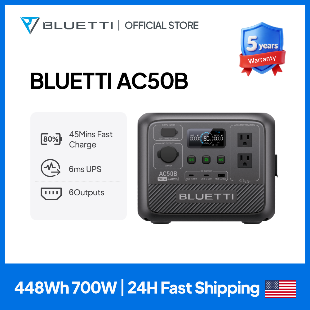 Power Tools For Home - BLUETTI AC50B Pembangkit Listrik Portabel 700W