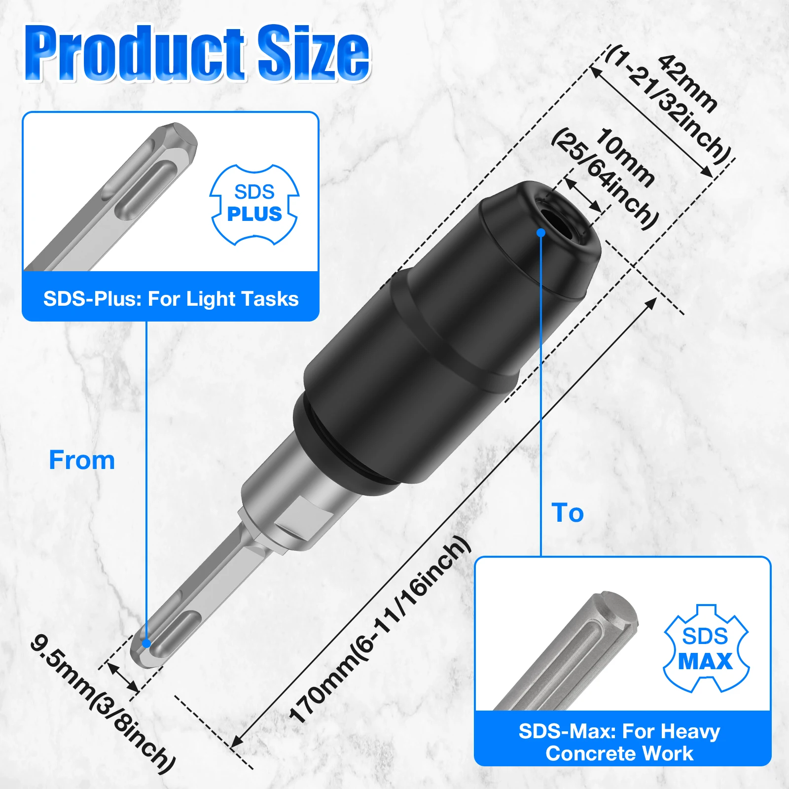 1Pc Adaptor SDS Plus ke SDS Ma - Hammer Drill Sds ulasan dan harga