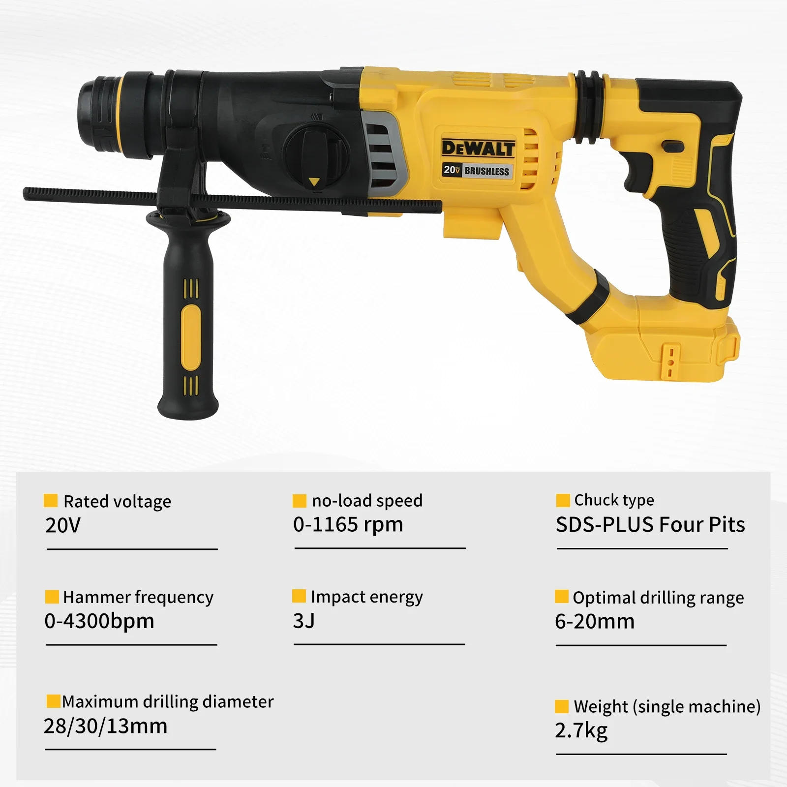 Promo Panas DEWALT 20V Brushle - Hammer Drill Sds ulasan dan harga